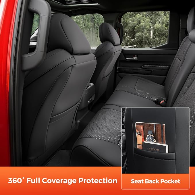 Faux Leather Seat Covers for Toyota Tacoma — Full Set — Black