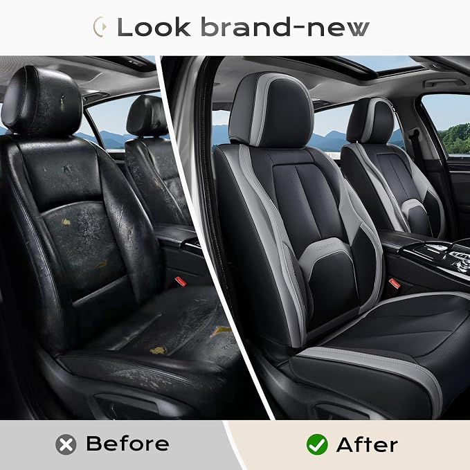 Universal Seat Covers — Front Seat — Black / Gray