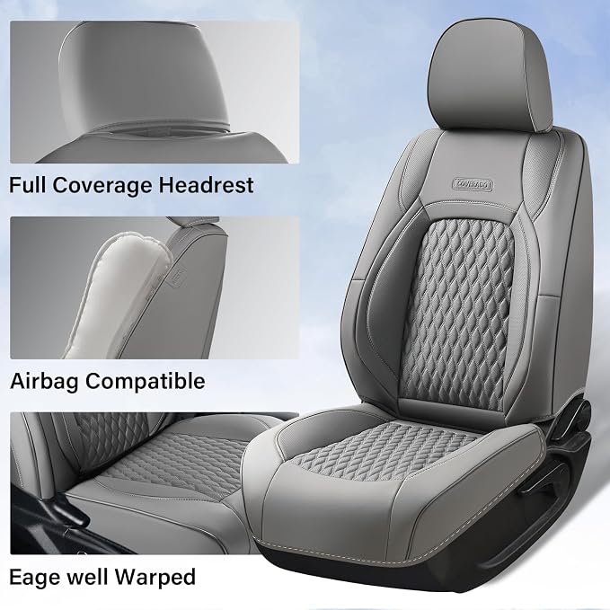 Faux Leather Seat Covers for Chevrolet Silverado / GMC Sierra — Full Set — Gray