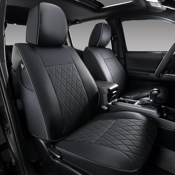 Faux Leather Seat Covers for Toyota Tacoma โ Front Seat โ Black