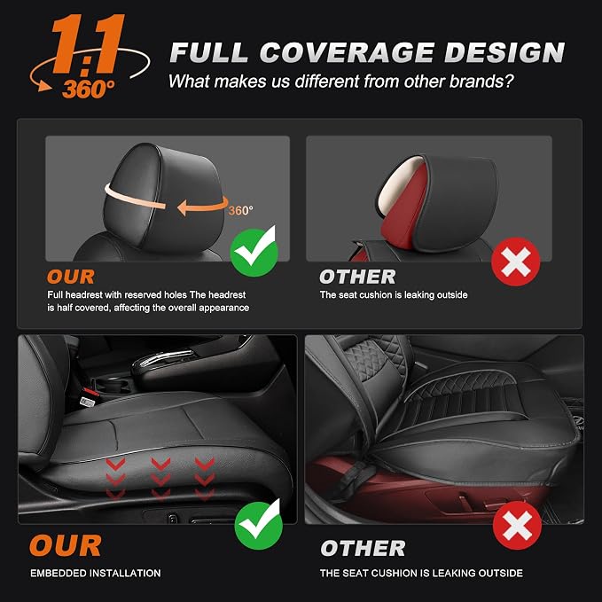 Faux Leather Seat Covers for Honda HR-V — Full Set — Black / Gray
