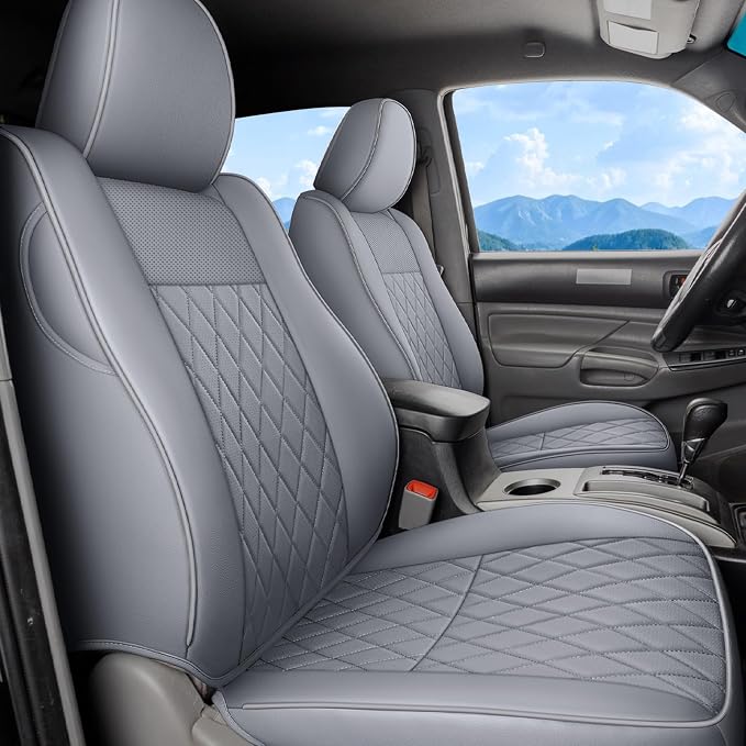 Faux Leather Seat Covers for Toyota Tacoma — Full Set — Gray