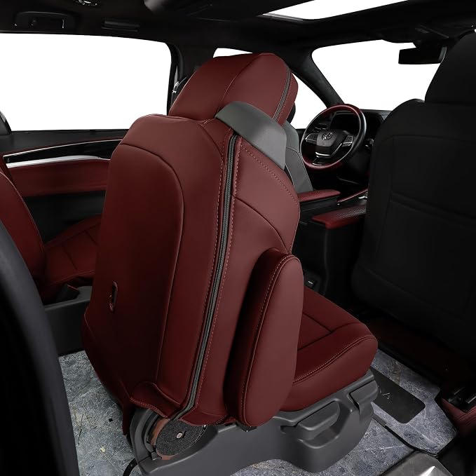Faux Leather Seat Covers for Toyota Sienna — Full Set — Red