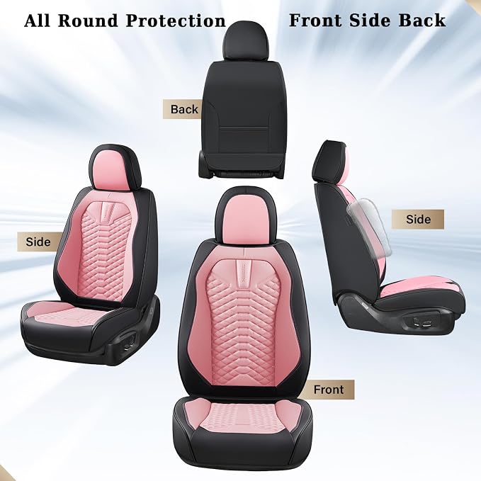 Universal Seat Covers — Front Seat — Black / Pink