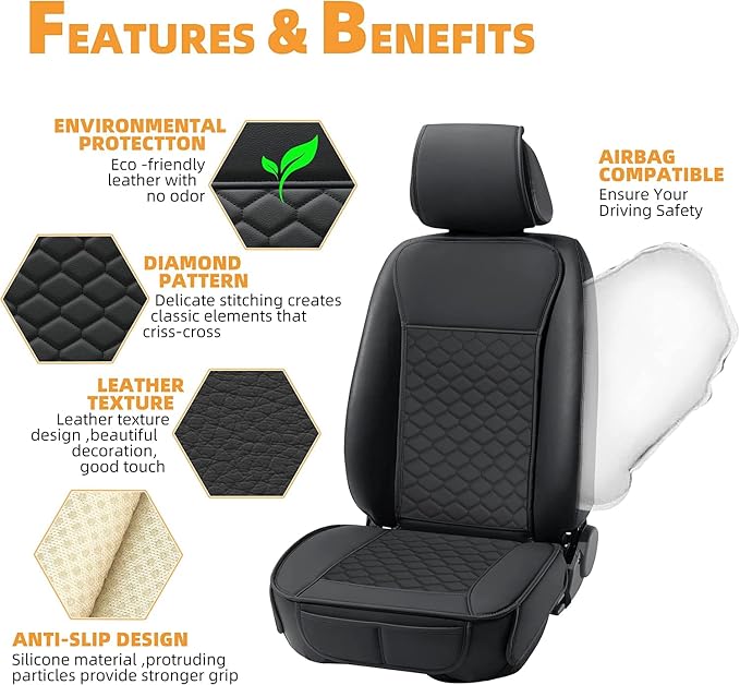 Universal Seat Covers — Front Seat — Black