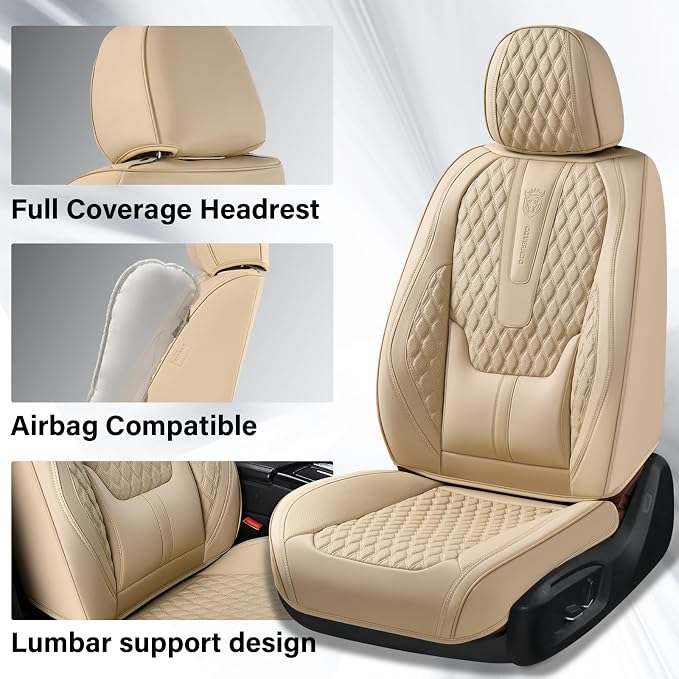 Universal Seat Covers — Front Seat — Beige
