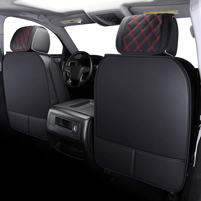 Faux Leather Seat Covers for Chevrolet Silverado / GMC Sierra — Front Seat — Black / Red