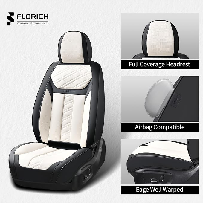 Universal Seat Covers — Front Seat — White
