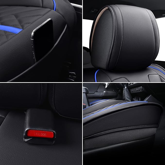 Seat Covers for Toyota Tacoma — Full Set — Black / Blue