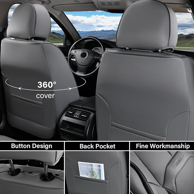 Universal Seat Covers — Front Seat — Gray