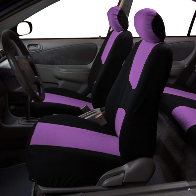 Universal Fabric Seat Covers — Full Set — Purple