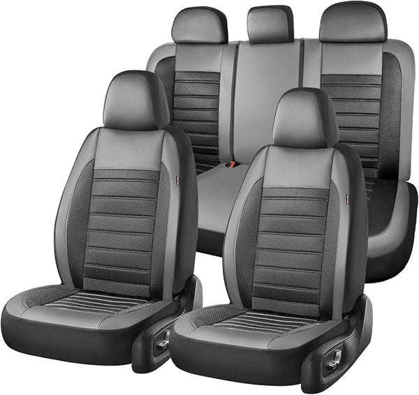 Fabric Car Seat Covers โ Full Set โ Black / Gray