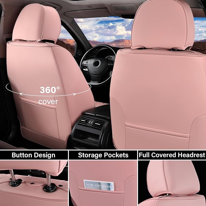 Universal Seat Covers — Front Seat — Pink / Gray