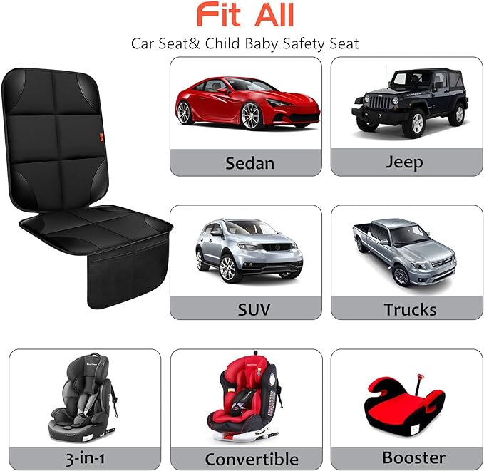 Child Car Seat Protector — Black