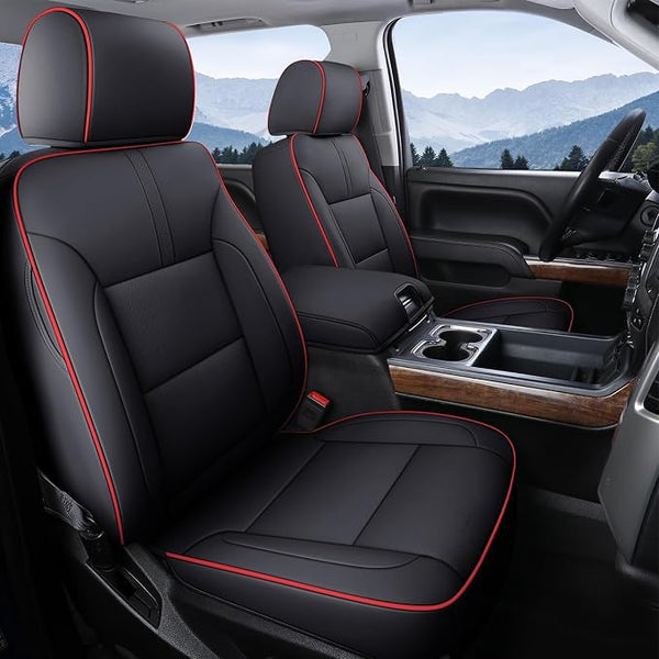 Faux Leather Seat Covers for Chevrolet Silverado / GMC Sierra โ Full Set โ Red