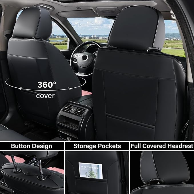 Universal Seat Covers — Front Seat — Black / Pink