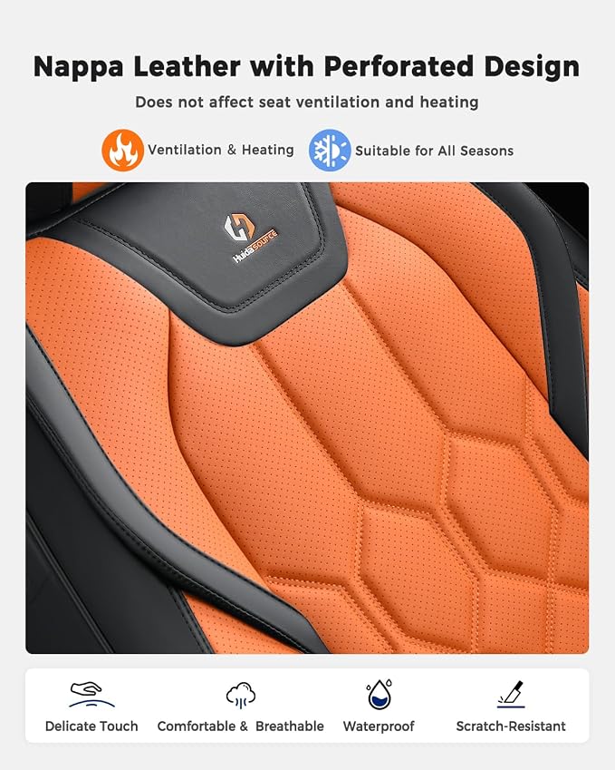 Universal Seat Covers — Black / Orange