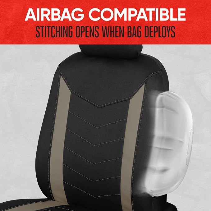 Pet Car Seat Protector — Black / Beige