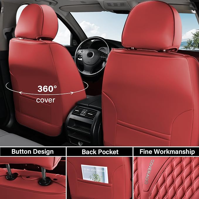 Universal Seat Covers — Full Set — Red
