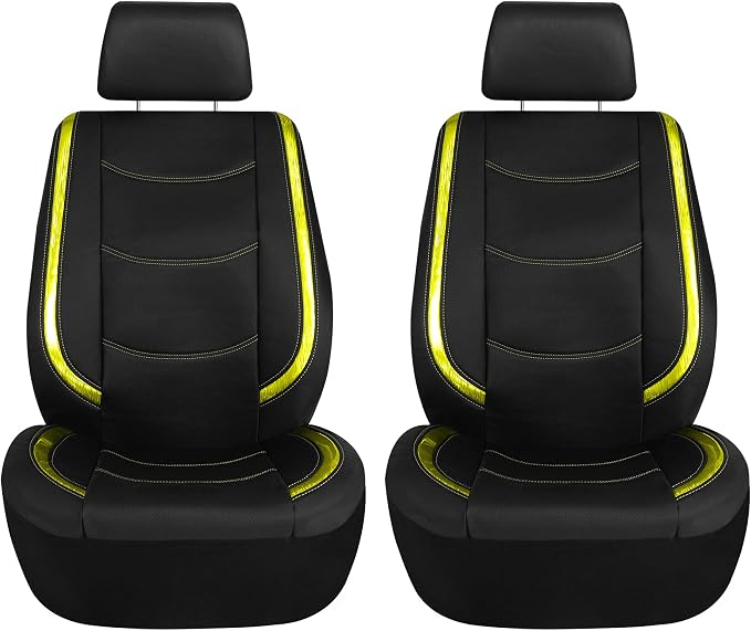 Universal Faux Leather Seat Covers — Full Set — Yellow