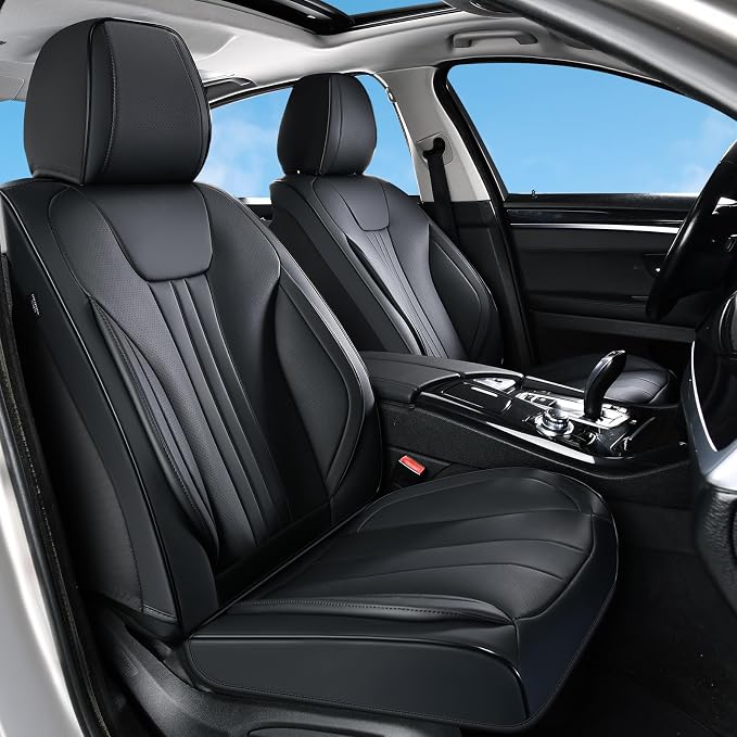 Universal Faux Leather Seat Covers — Black