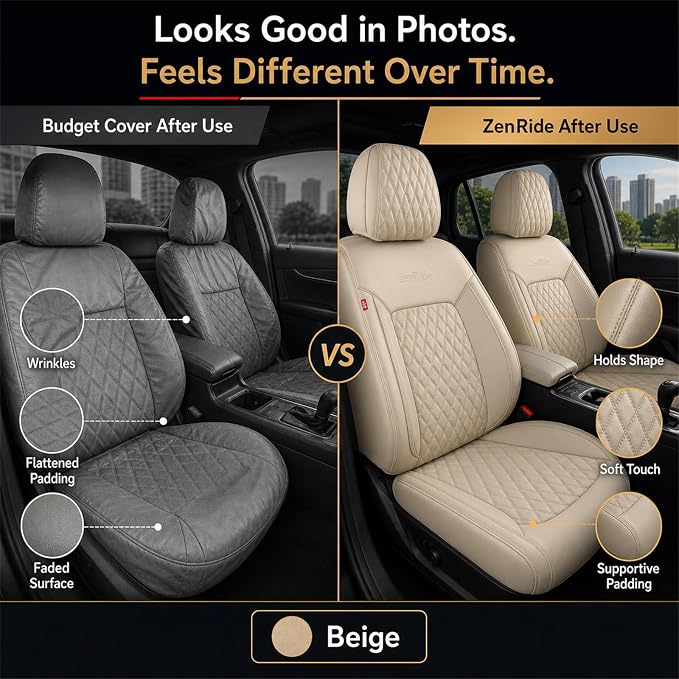 Universal Seat Covers — Full Set — Beige