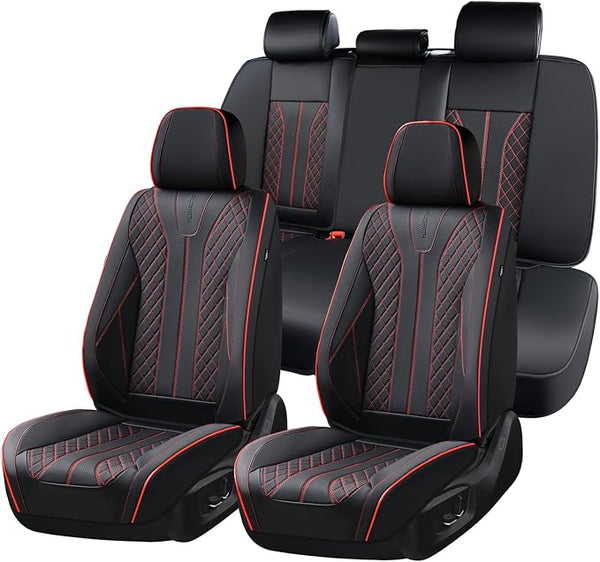 Universal Seat Covers โ Full Set โ Black / Red