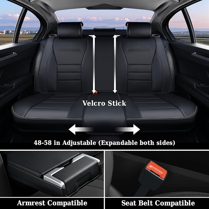 Universal Seat Covers — Front Seat — Black