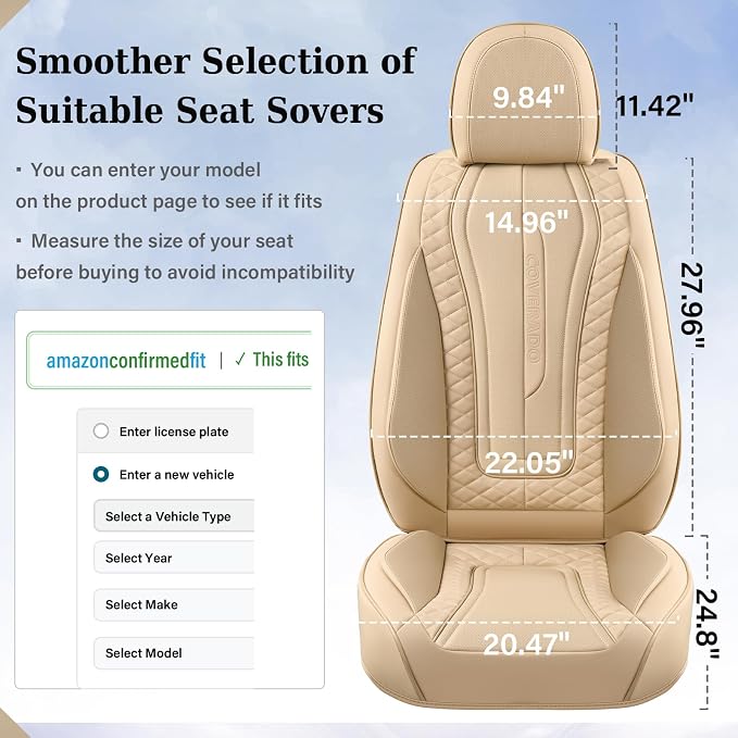 Universal Seat Covers — Full Set — Beige
