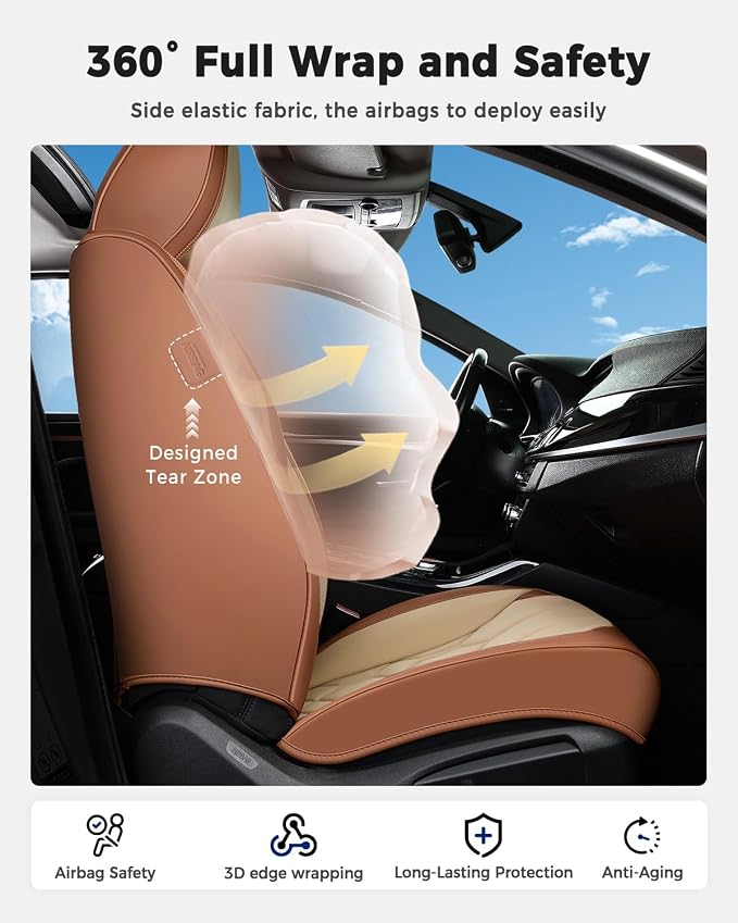 Universal Seat Covers — Front Seat — Brown / Beige