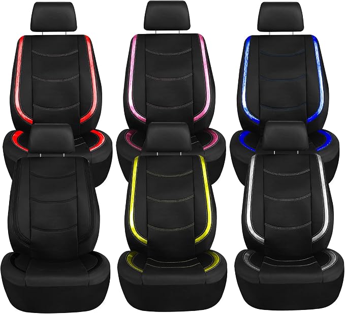 Universal Faux Leather Seat Covers — Full Set — Yellow