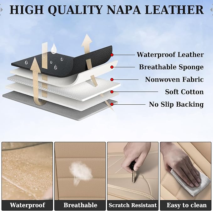 Universal Seat Covers — Full Set — Beige