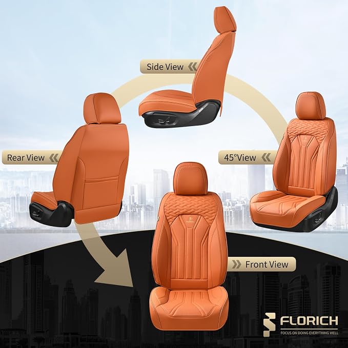 Universal Seat Covers — Front Seat — Orange