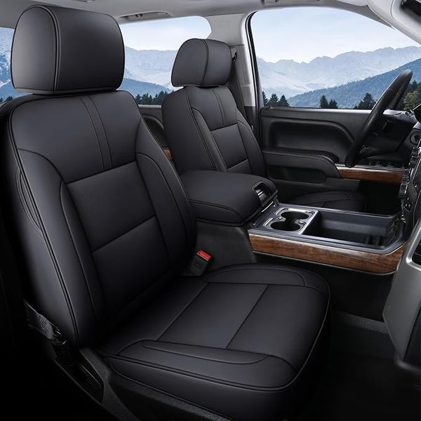 Faux Leather Seat Covers for Chevrolet Silverado / GMC Sierra โ Full Set โ Black