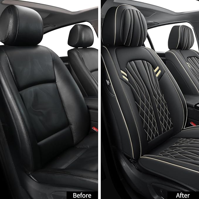 Universal Seat Covers — Black / Beige