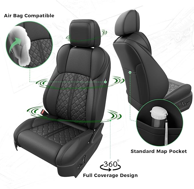 Seat Covers for Toyota Tacoma — Full Set — Black