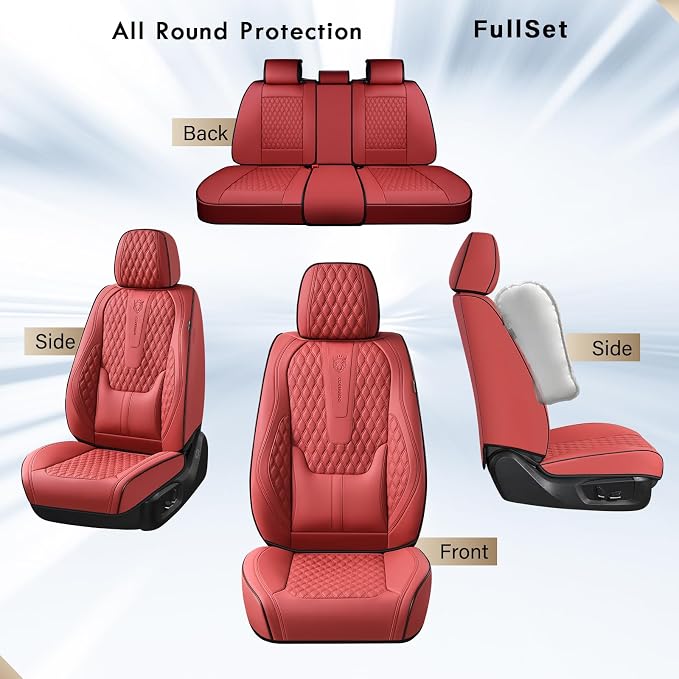 Universal Seat Covers — Full Set — Red