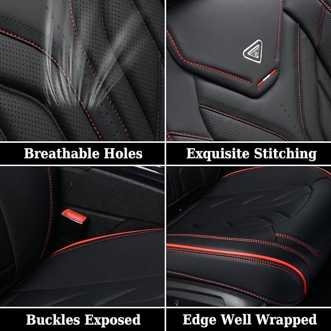 Universal Seat Covers — Front Seat — Black / Red