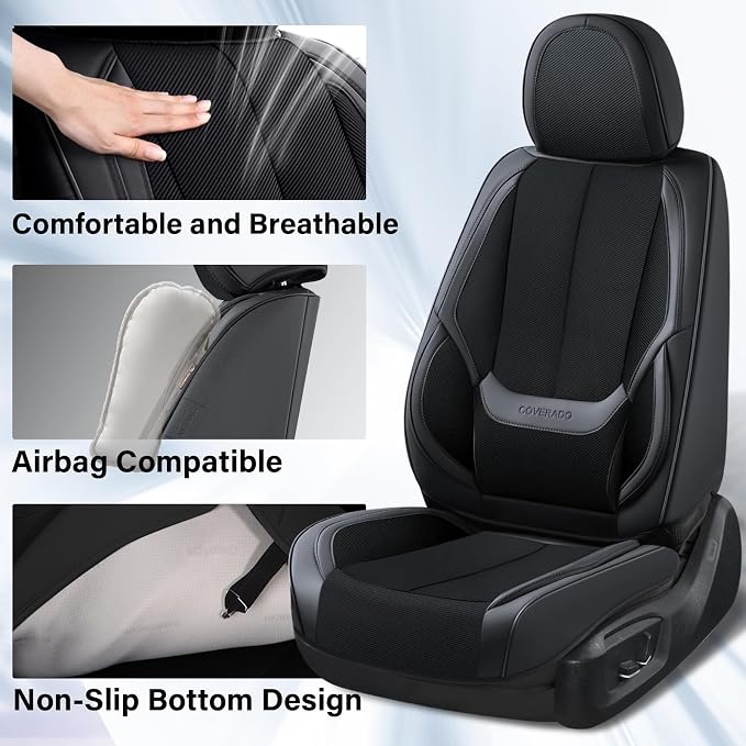 Universal Seat Covers — Front Seat — Black