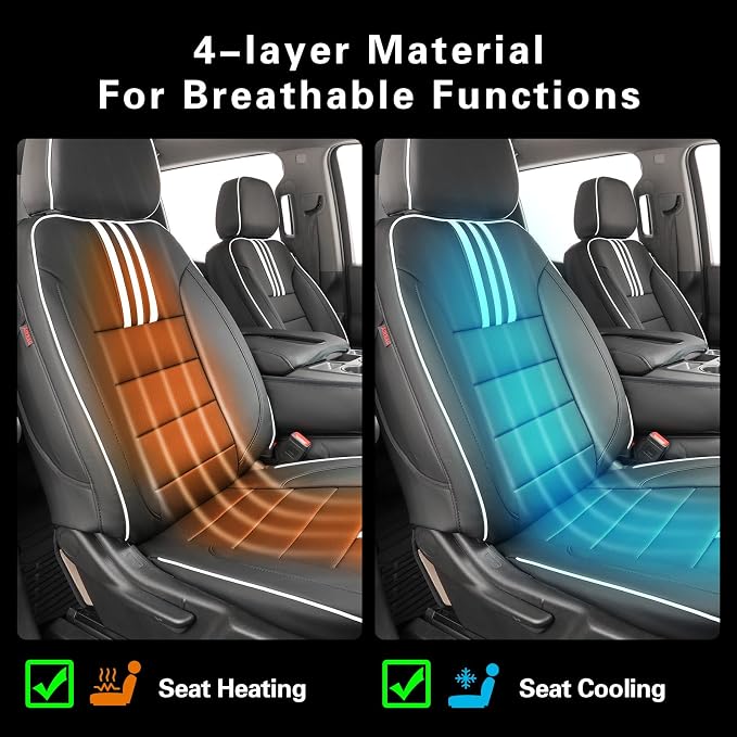 Faux Leather Seat Covers for Chevrolet Silverado — Black / White