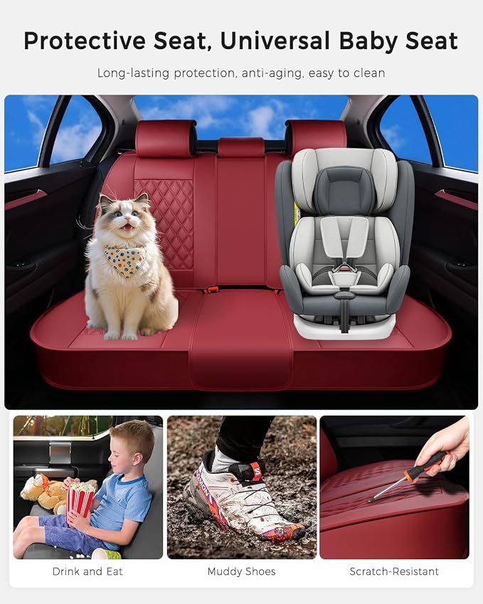 Universal Seat Covers — Full Set — Red