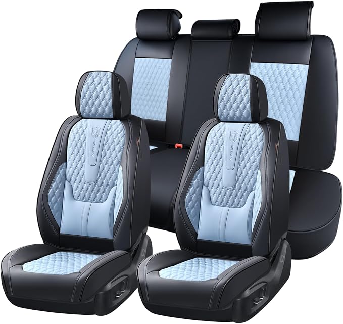 Universal Seat Covers — Full Set — Black / Blue