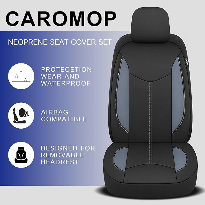 Universal Neoprene Seat Covers — Black / Gray