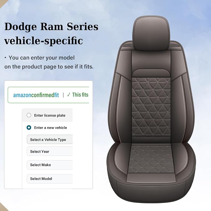 Seat Covers for Multiple Vehicles — Full Set — Coffee