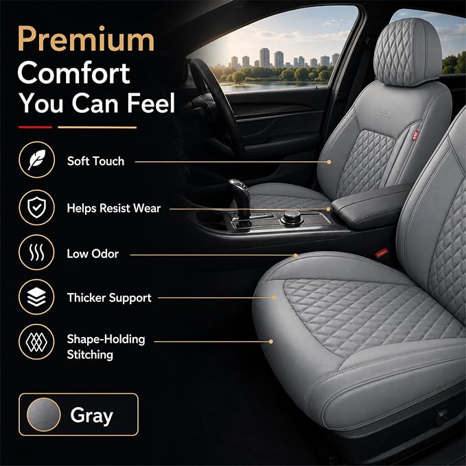Universal Seat Covers — Front Seat — Gray