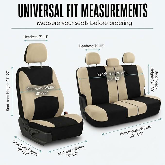 Universal Seat Covers — Beige / Black