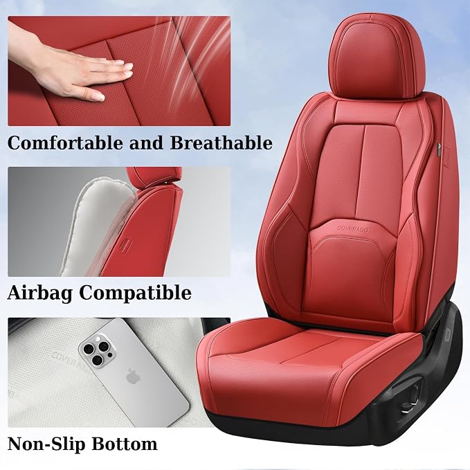 Universal Seat Covers — Full Set — Red