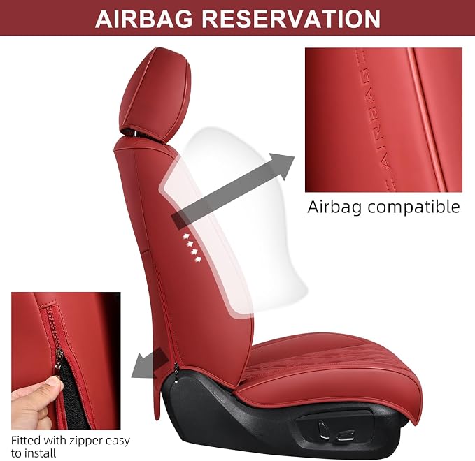 Universal Seat Covers — Front Seat — Red