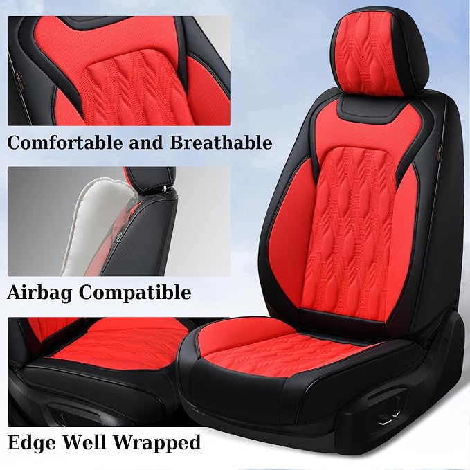 Universal Seat Covers — Full Set — Red