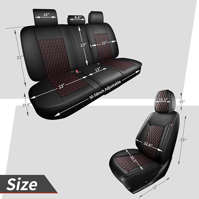 Universal Seat Covers — Front Seat — Black / Red